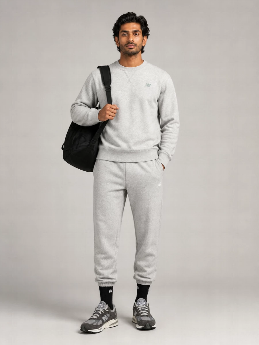 New Balance Cotton Relaxed-Fit Wide-Leg Pants