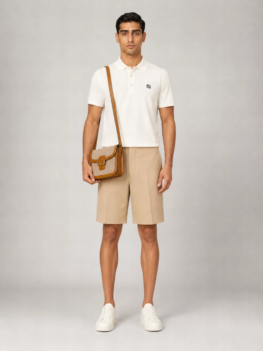 Valentino Garavani Canvas And Leather Shoulder Bag