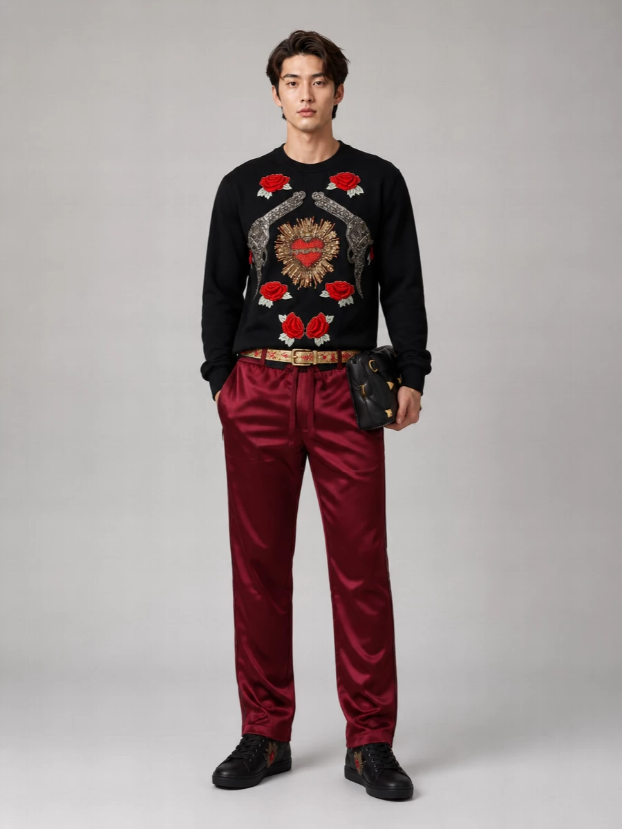 Dolce&Gabbana Silk Floral-Print Belt