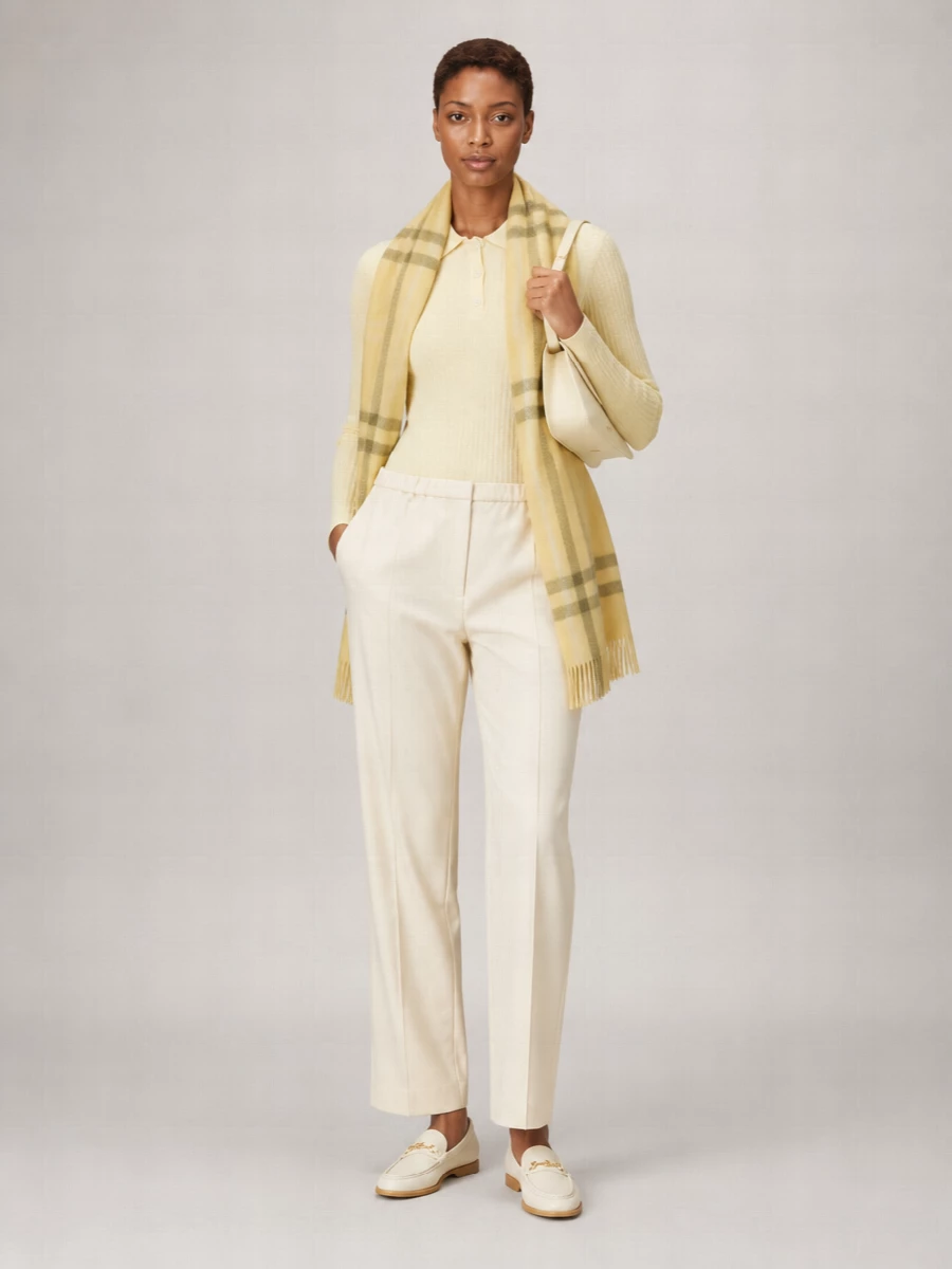 Guest In Residence Cashmere Honeycomb-Knit Long-Sleeve Polo Top