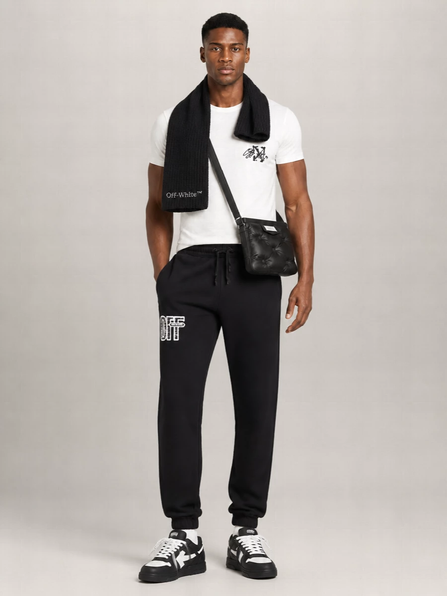 Off-White Cotton Oversized Logo-Embroidered T-Shirt
