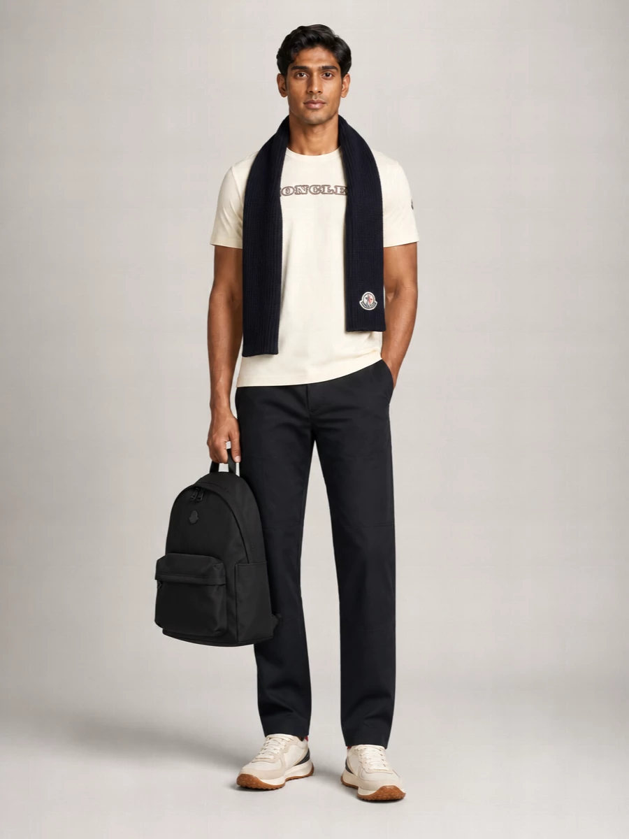 Moncler cotton logo embroidered t-shirt