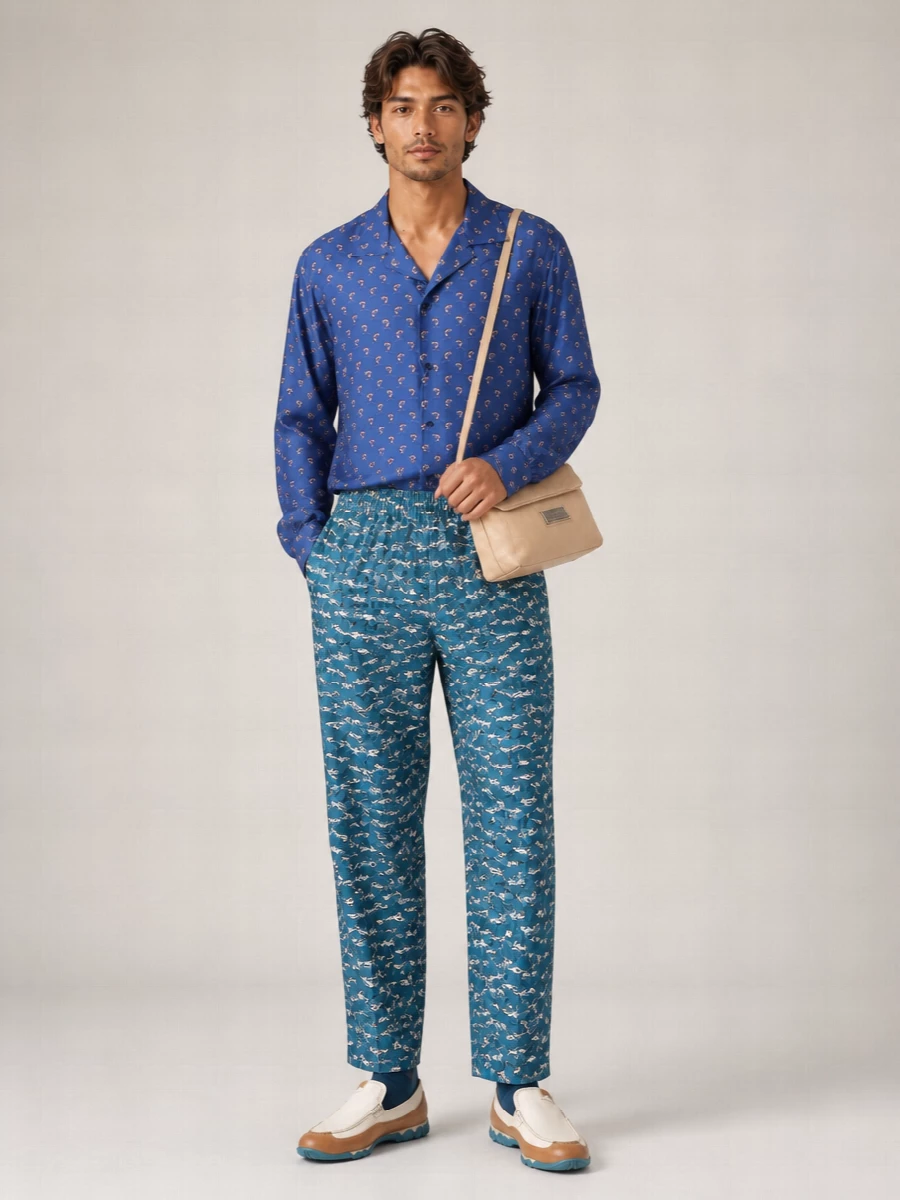 Dolce&Gabbana Shark Print Cropped Beach Trousers