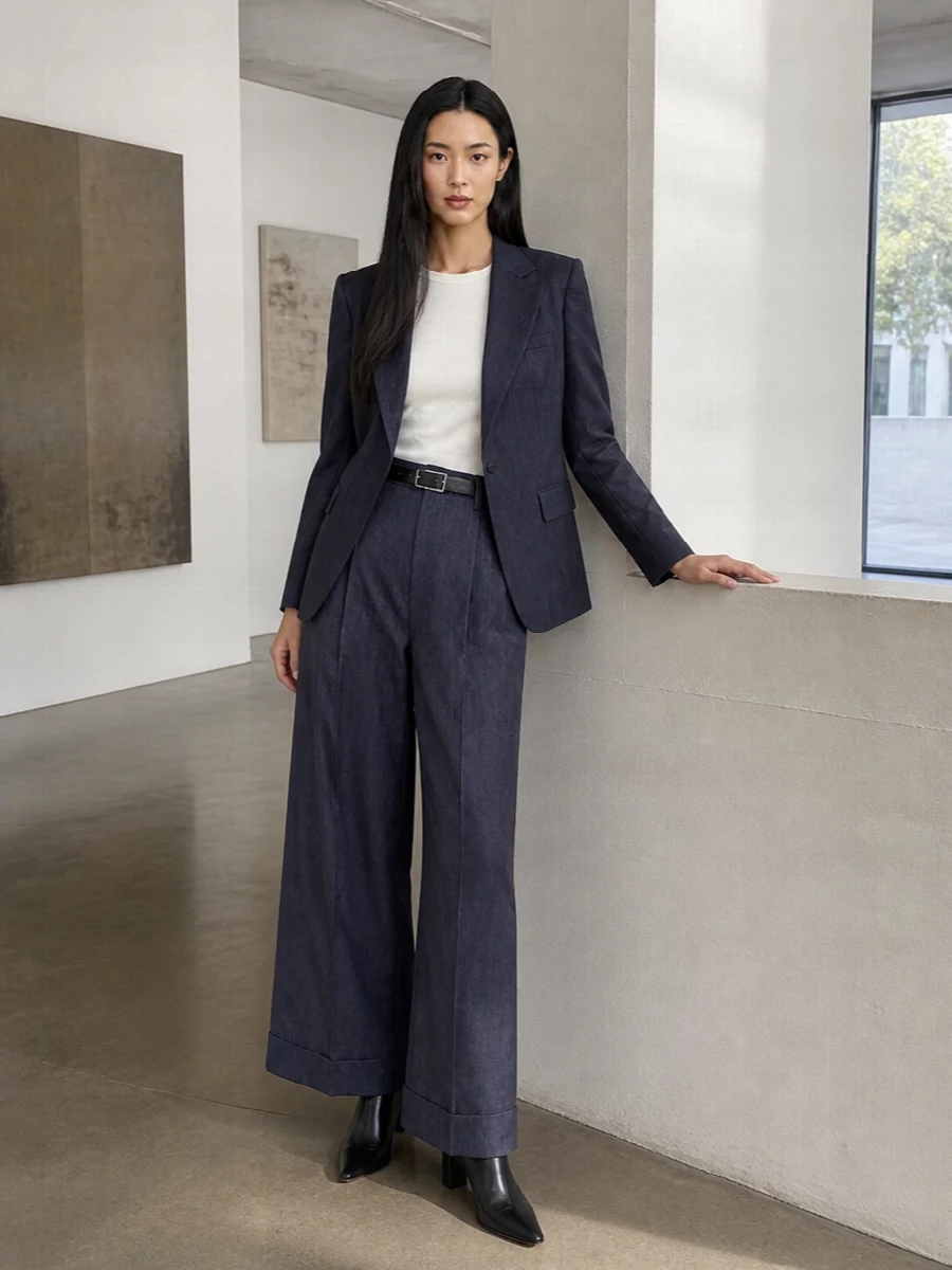 Junya watanabe charcoal wide leg trousers outfit