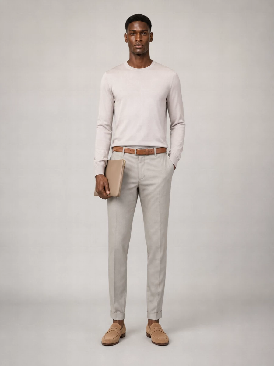 Dondup Cotton Blend Tailored Trousers