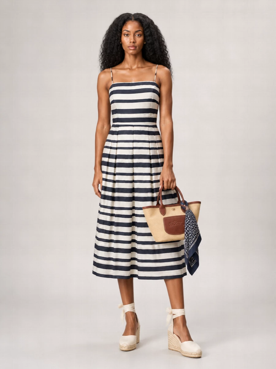 Lauren Ralph Lauren Striped Midi Dress