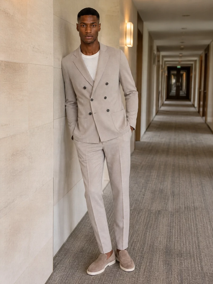 Drumohr beige blazer pt torino stone trousers