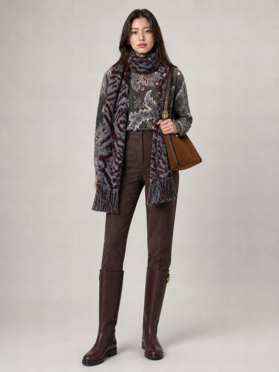 Etro Wool Jacquard Scarf