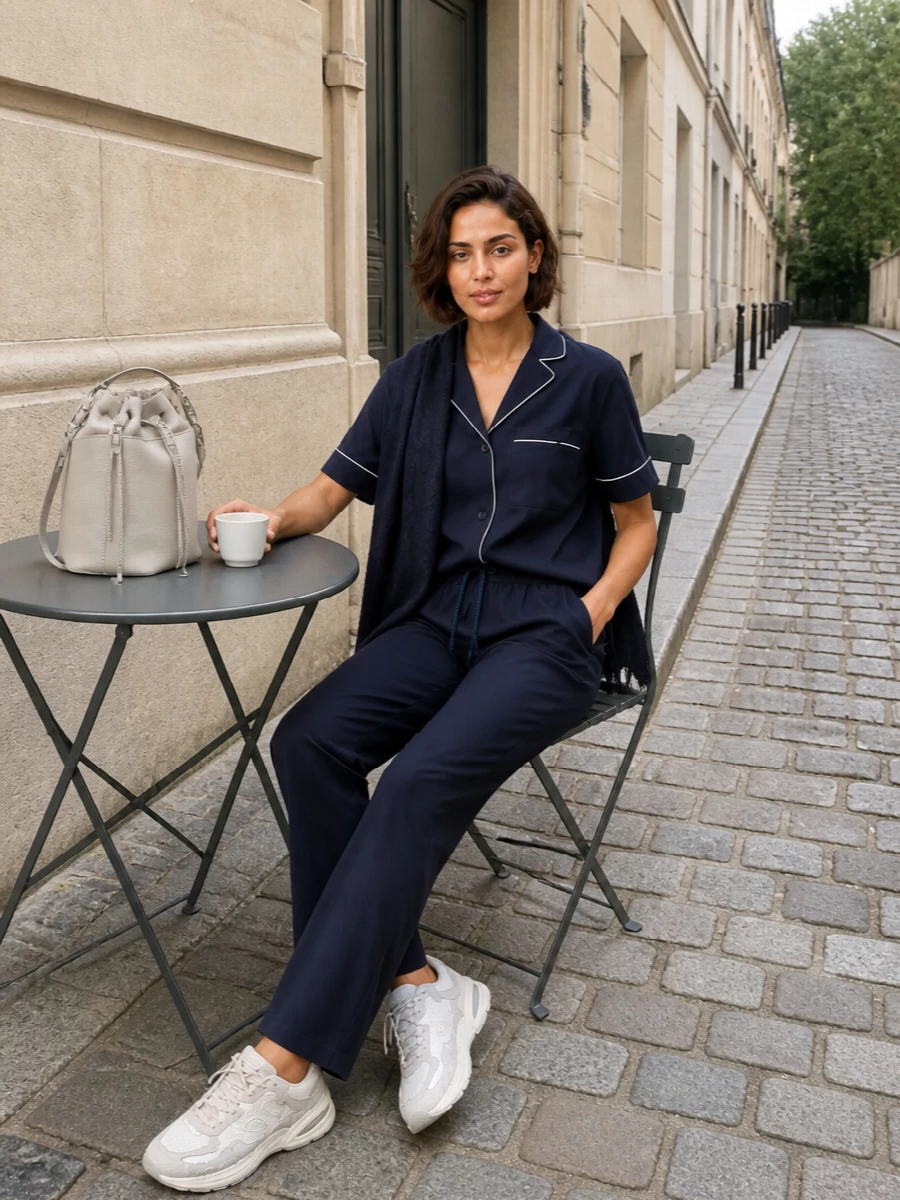 Emporio armani navy pyjama trousers parosh shirt