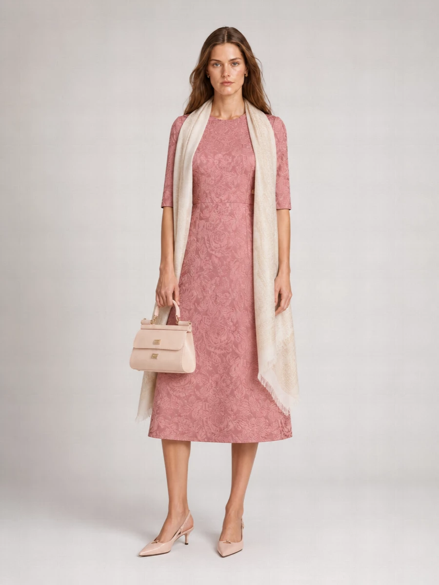 Dolce&Gabbana Floral Jacquard Midi Dress