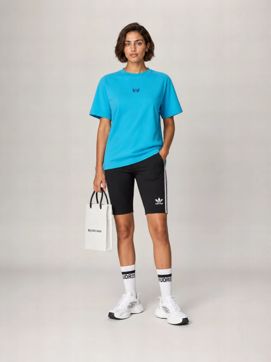 Balenciaga Cotton T Shirt Embroidered Logo Front