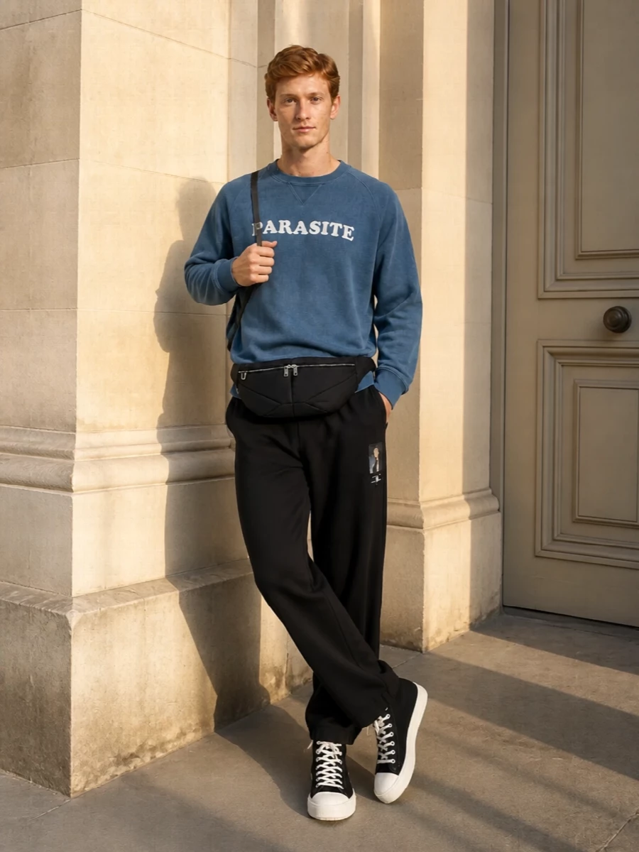 Undercover sweatshirt black trousers high tops
