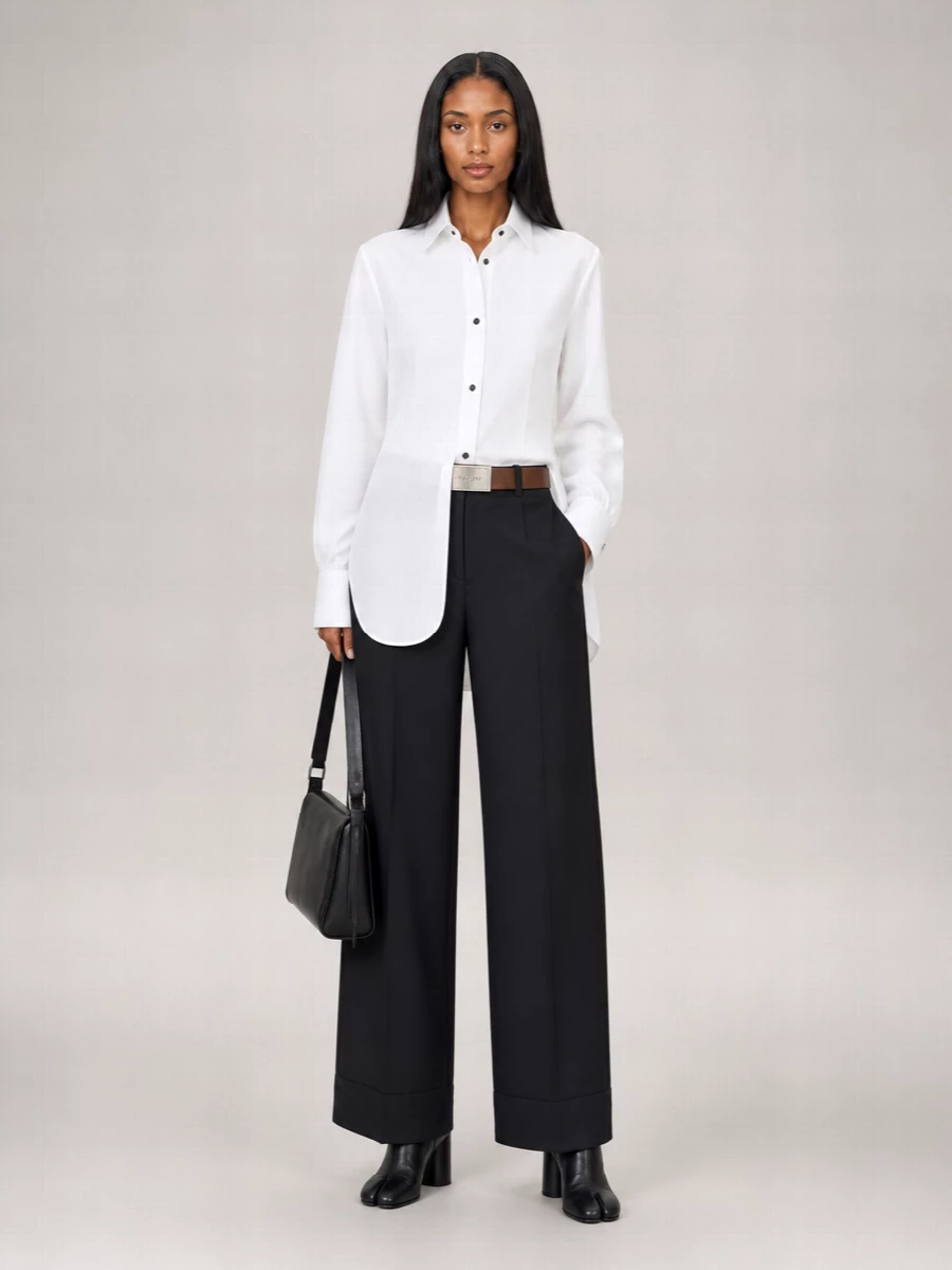 Maison Margiela Cotton Long-Sleeve Band-Collar Shirt