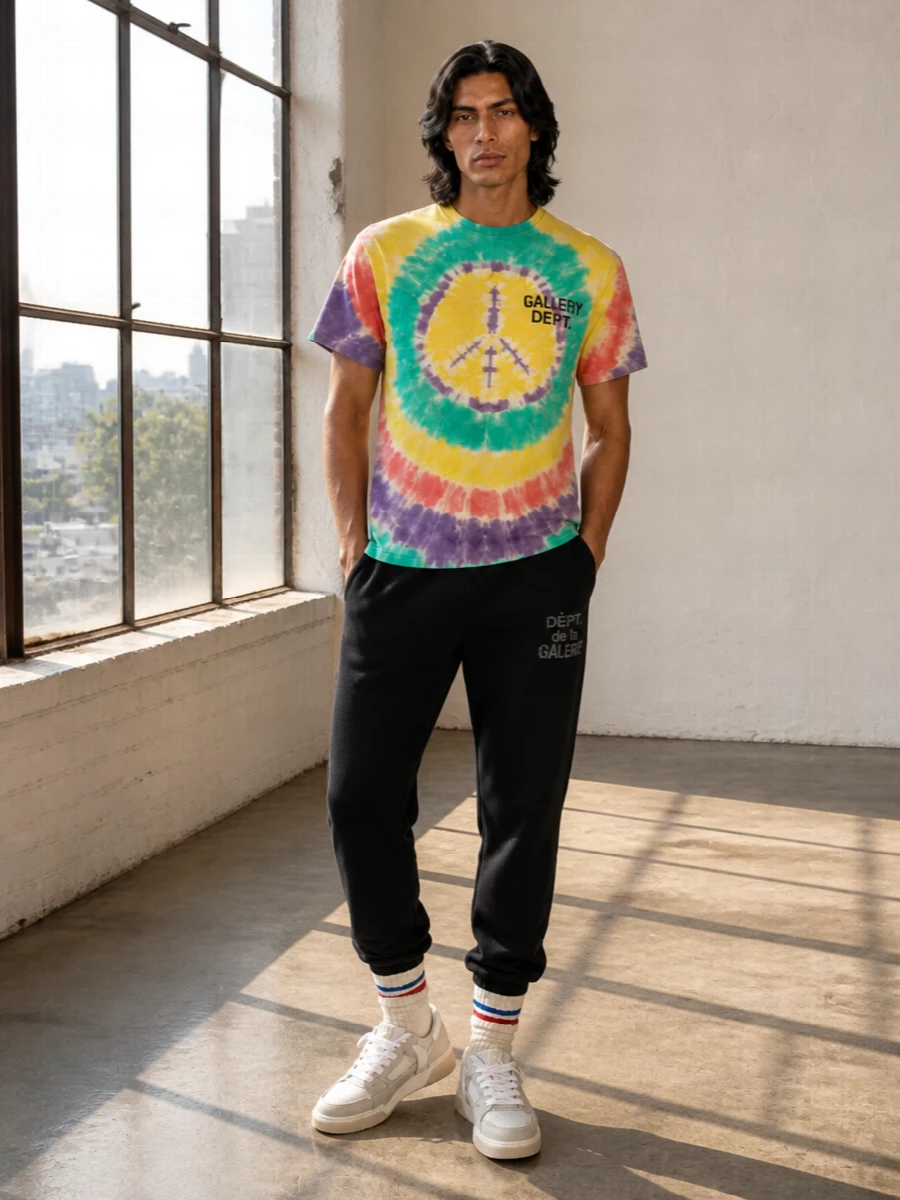Gallery dept tie dye joggers sneakers outfit