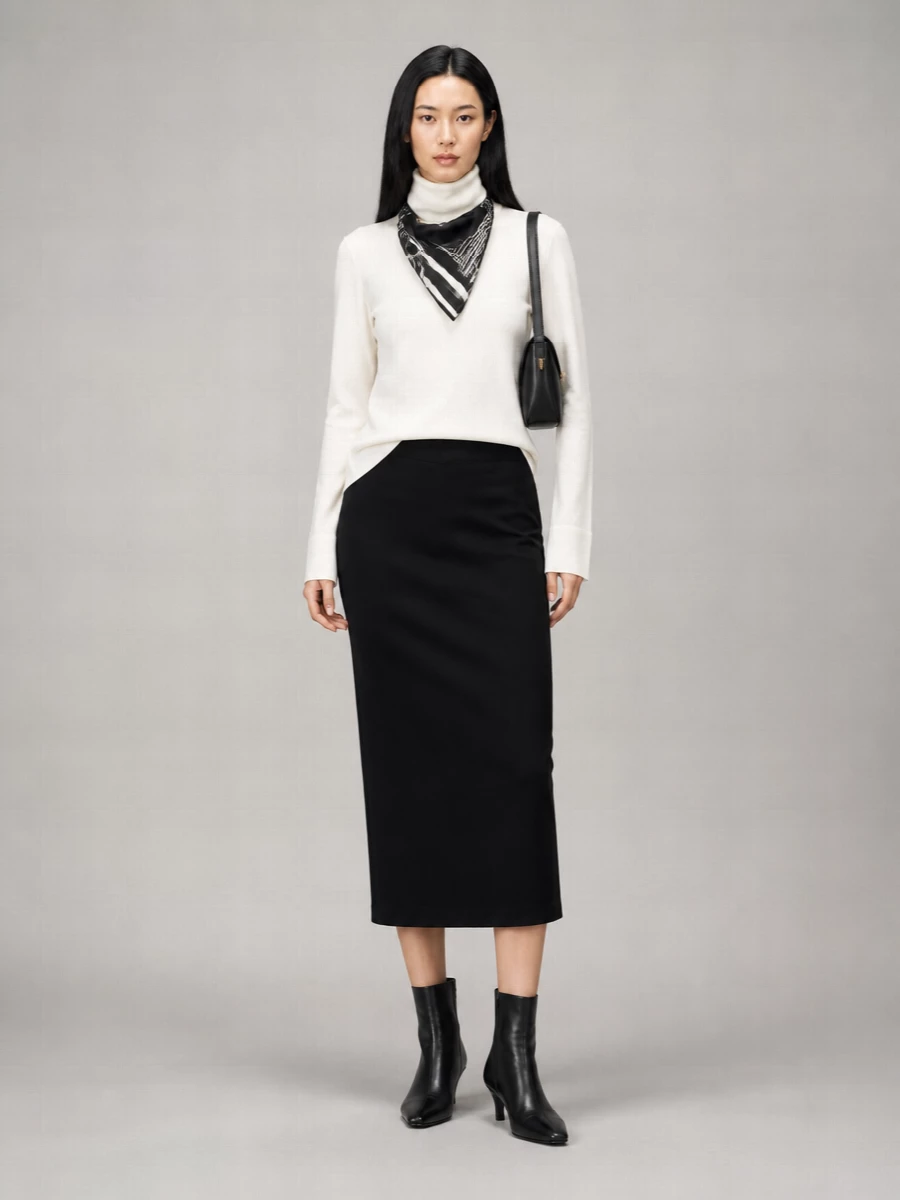Totême Draped Asymmetric Midi Pencil Skirt