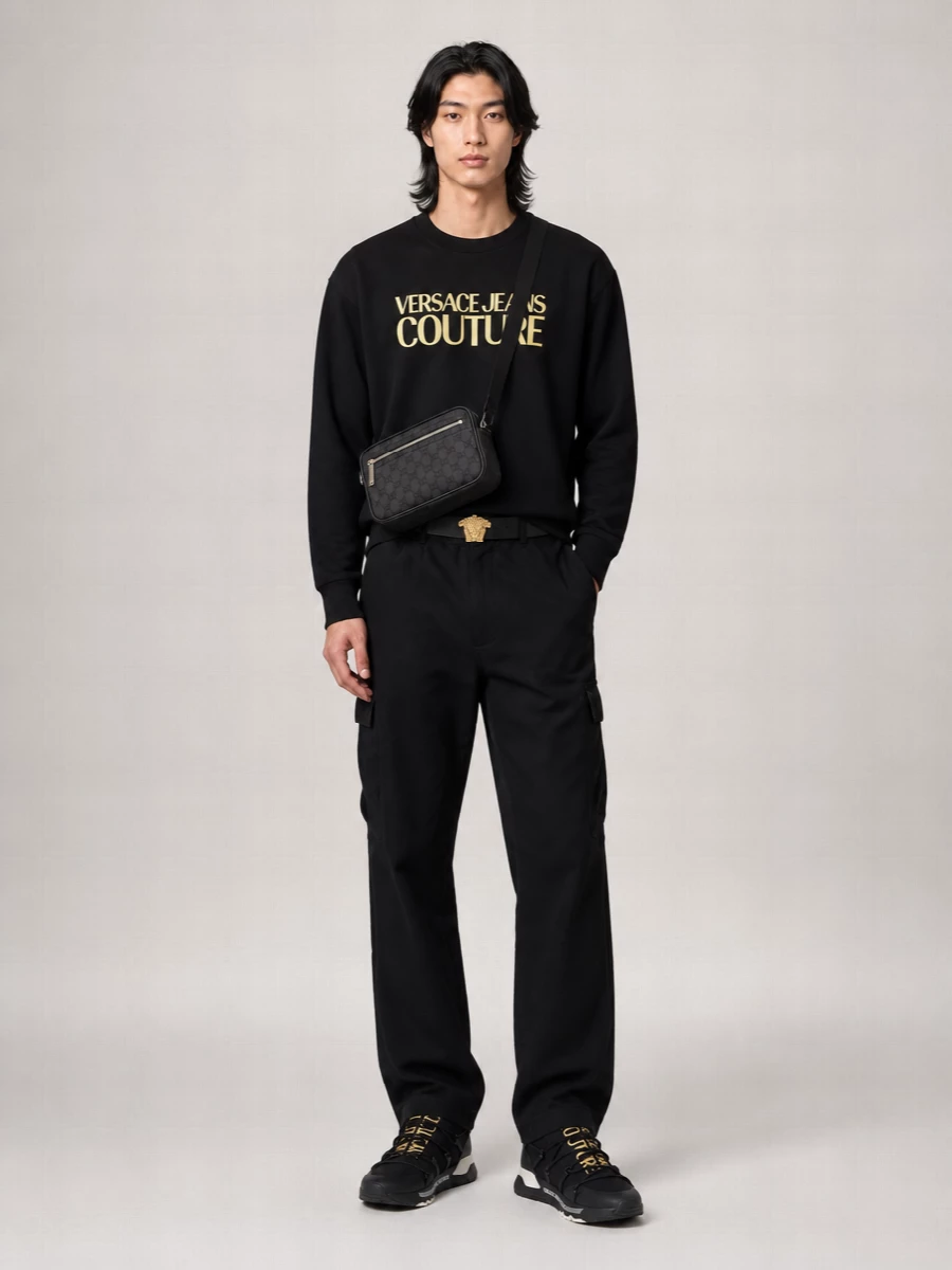 Versace Jeans Couture Logo-Print Sock-Style Low-Top Sneakers