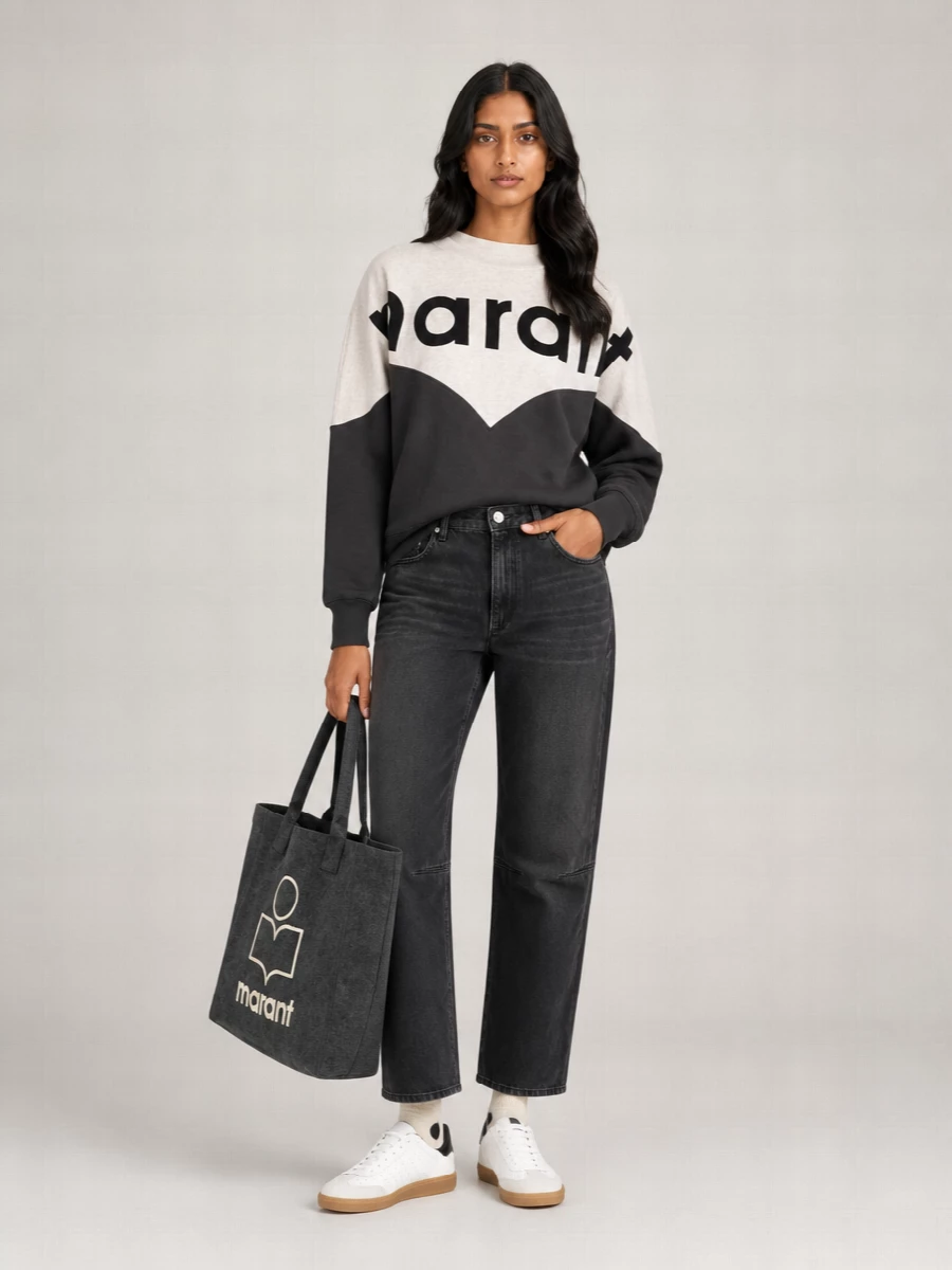 Isabel Marant Etoile Cotton-Blend Logo-Print Sweatshirt