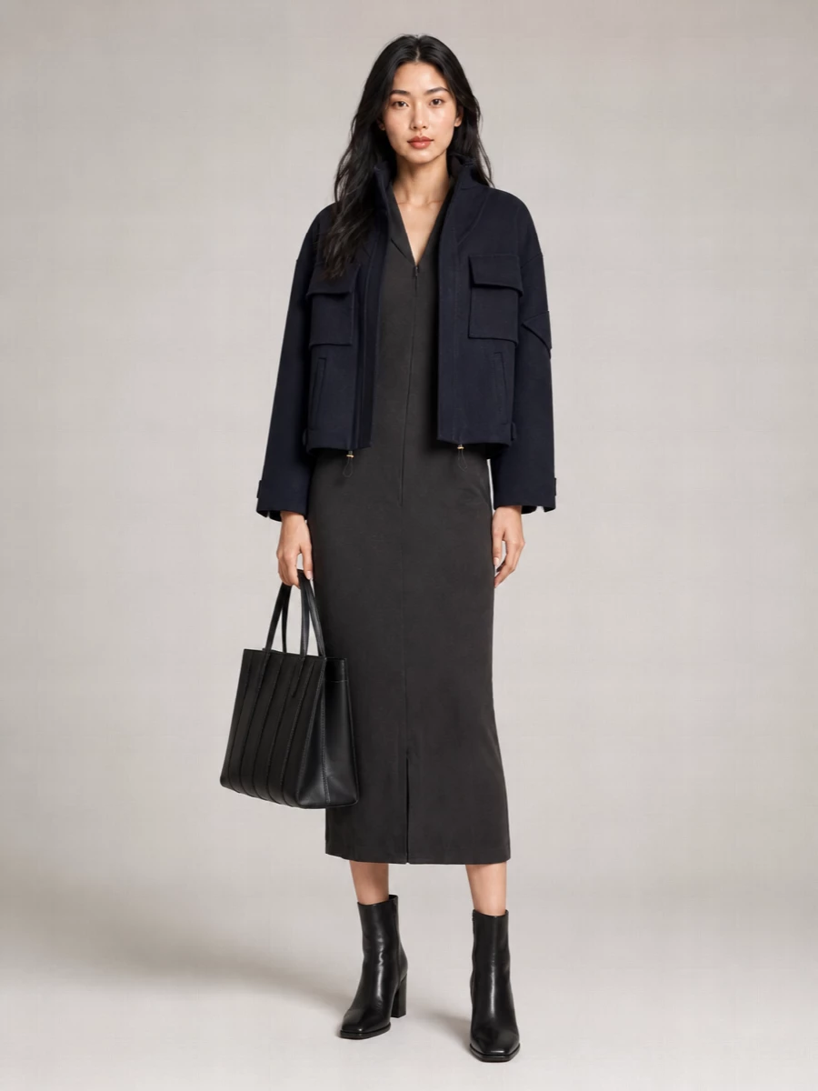 Giorgio Armani Cashmere Oversized High-Collar Jacket