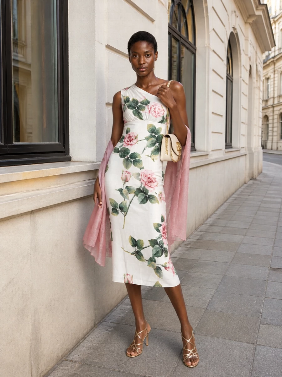 Dolce gabbana floral midi dress wedding outfit