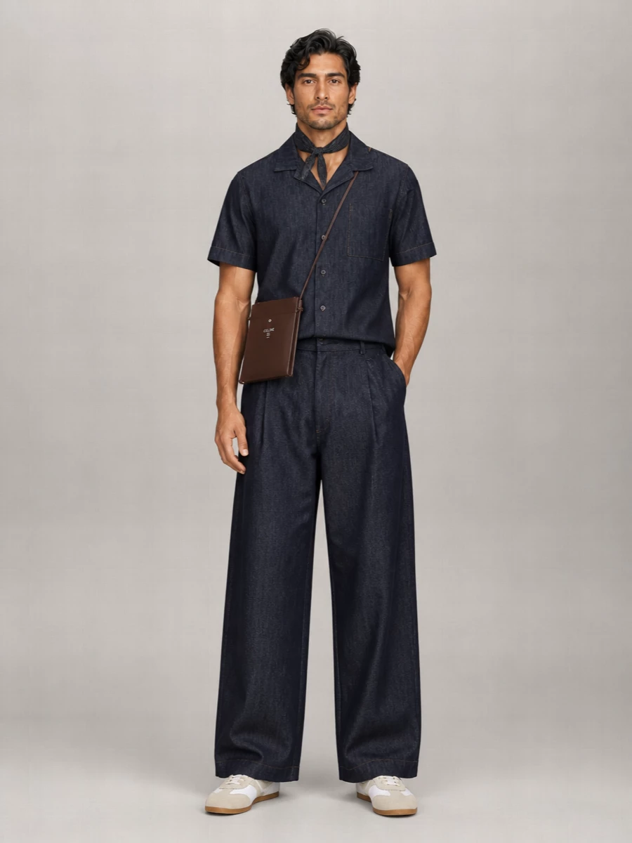 Dries Van Noten Denim Short-Sleeve Shirt
