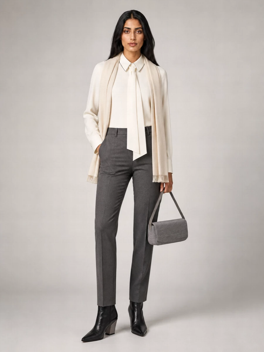 Brunello Cucinelli Silk Long-Sleeve Asymmetric Blouse