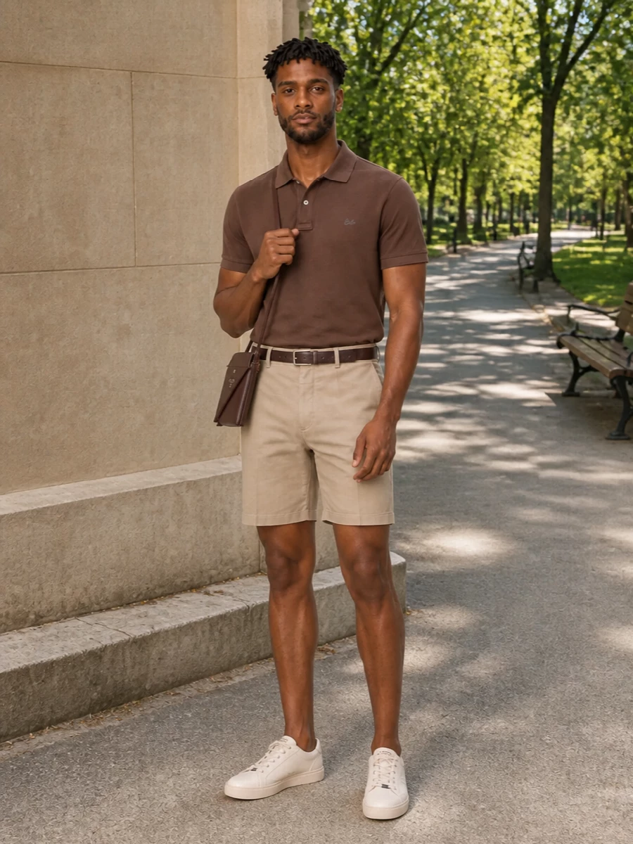 Erl polo khaki shorts tods sneakers