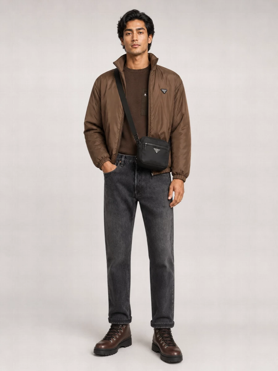 Prada Recycled Nylon Down Puffer Jacket