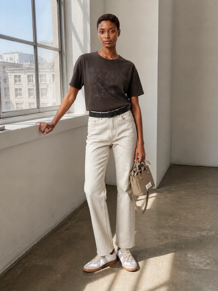 Maison margiela numbers tee stone jeans sneakers