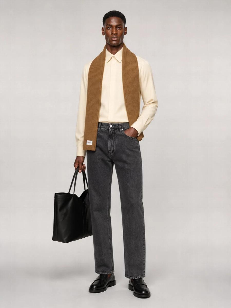 Jil Sander Black Denim Straight-Leg Jeans