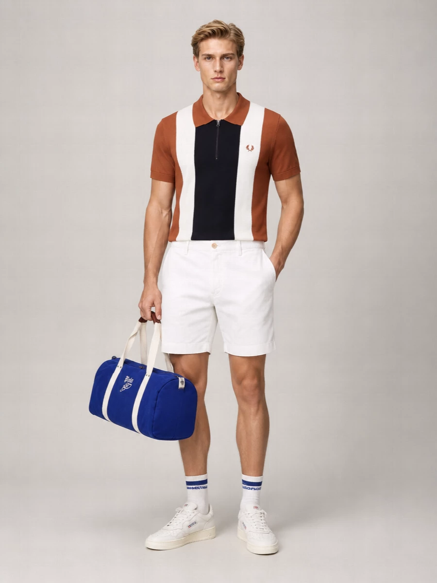 Fred Perry Cotton Short-Sleeve Zip Polo Shirt