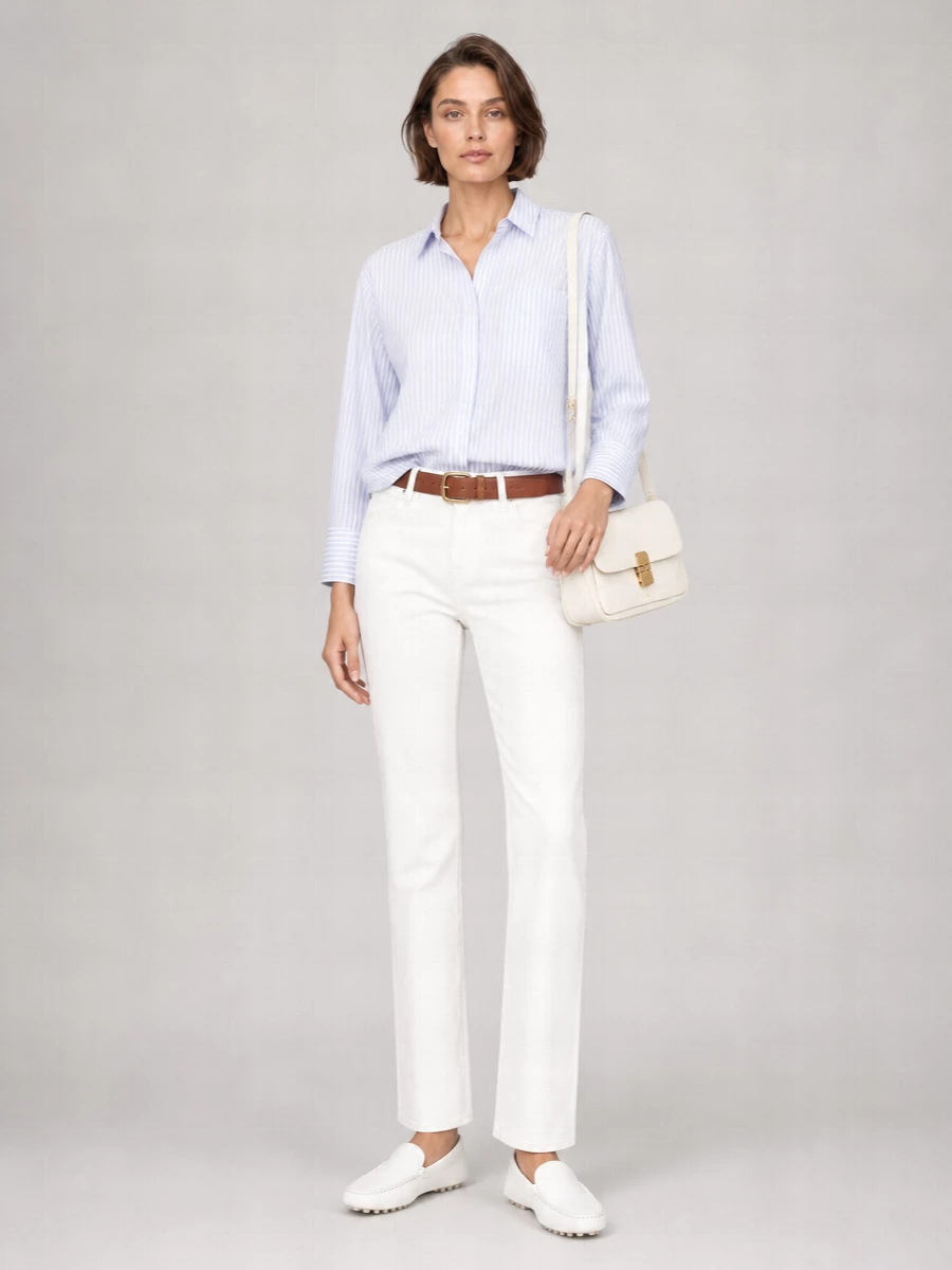 7 For All Mankind Denim Straight-Leg Ankle Jeans