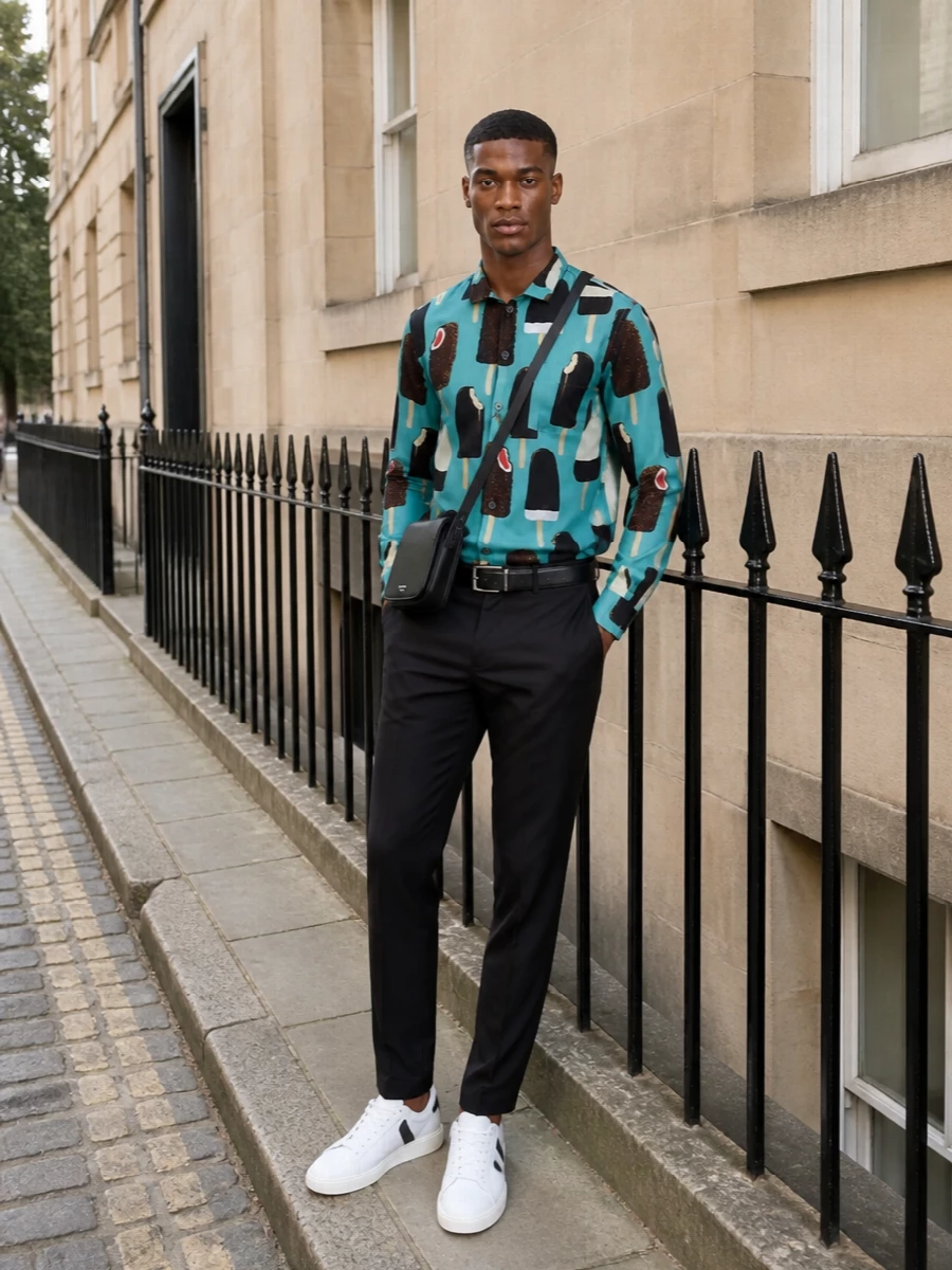 Dolcegabbana ice cream shirt black trousers