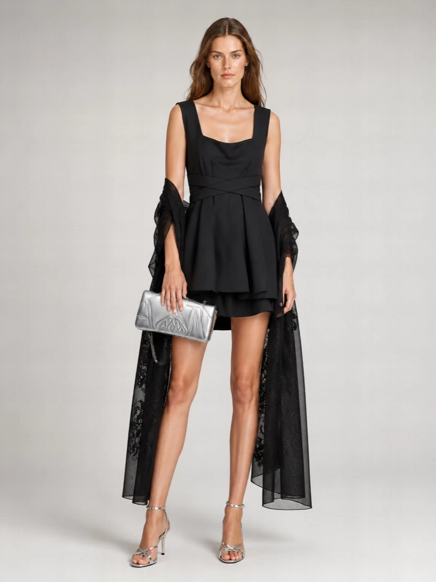 Alexander Mcqueen Taffeta Mini Dress