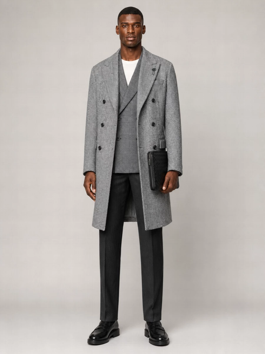 Lardini Virgin Wool Double Breasted Coat