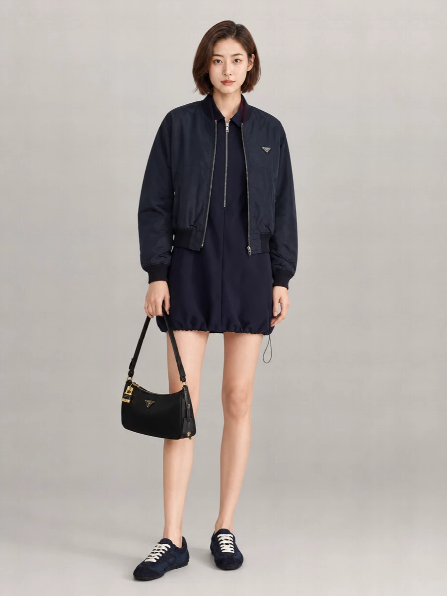 Prada Nylon Twill Bomber Jacket