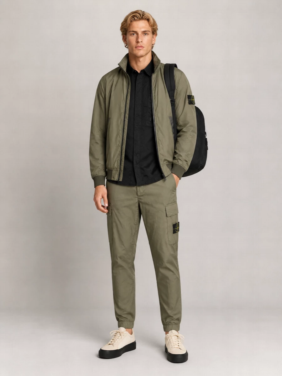 Stone Island Lightweight Nylon Stand Collar Jacket
