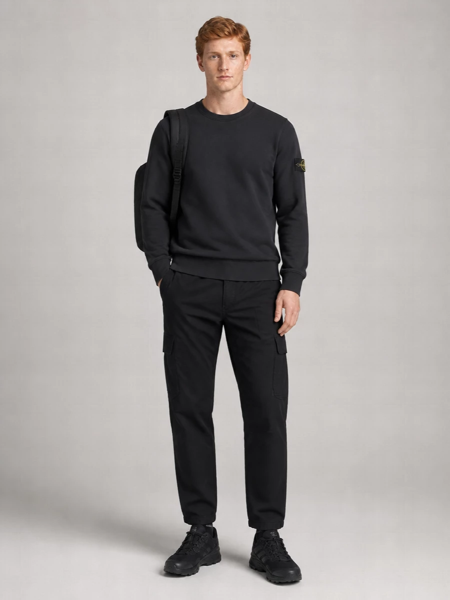 Stone Island Stretch Cotton Loose Fit Trousers