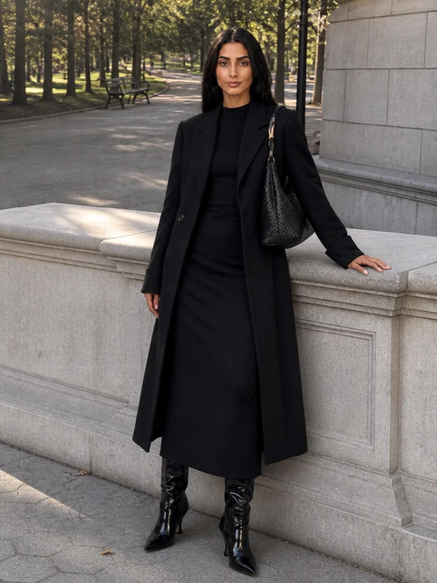 Bottega veneta coat tom ford black maxi dress