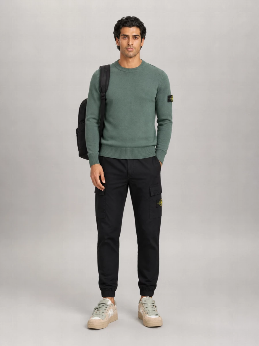Stone Island Virgin Wool Crewneck Sweater