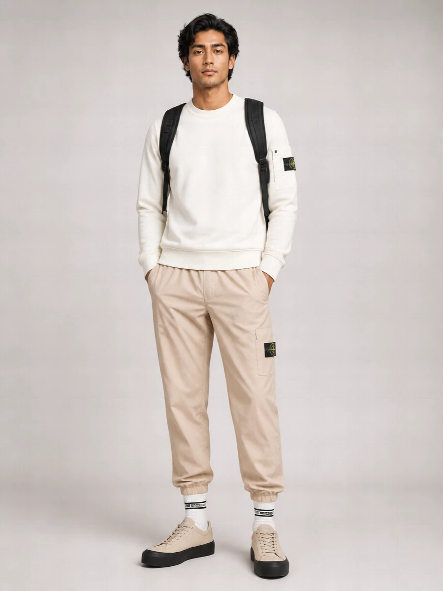 Stone Island Cotton Crewneck Long-Sleeve Sweatshirt