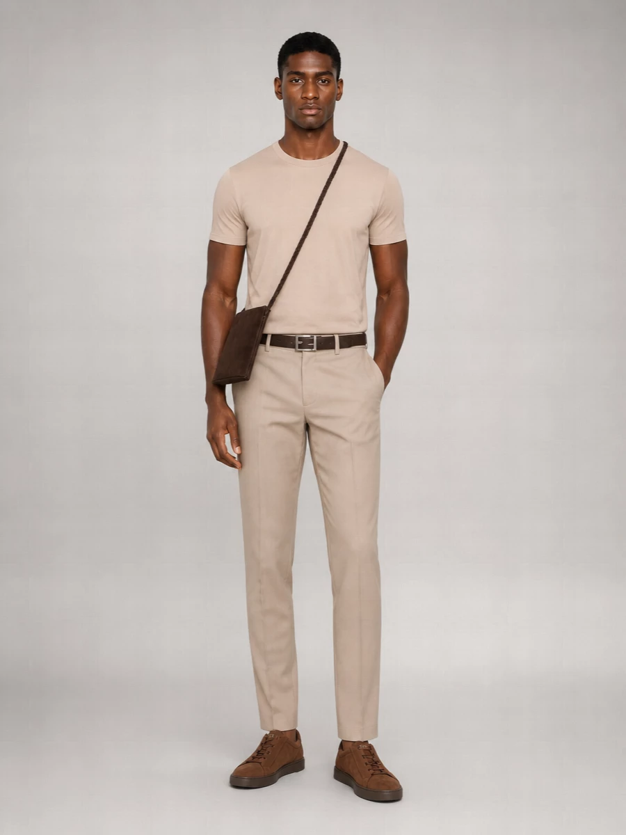 Boss Ribbed Crew-Neck Cotton T-Shirt