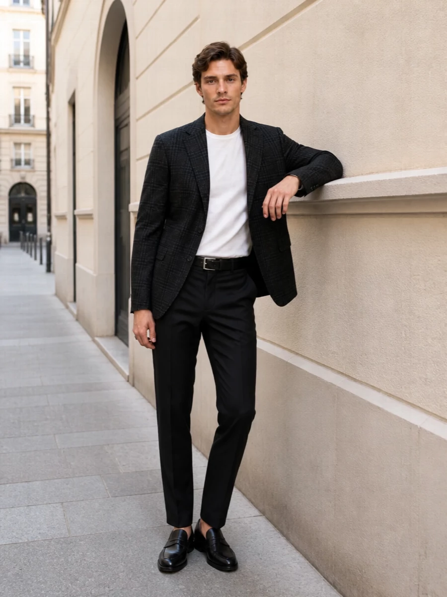 Tagliatore blazer pt torino charcoal trousers