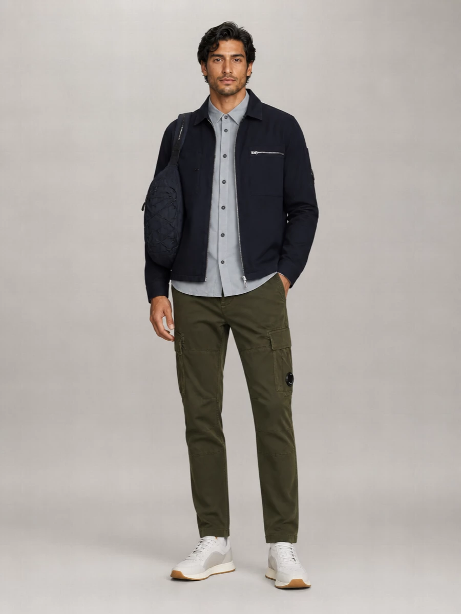 C.p. Company Linen Blend Shirt Jacket