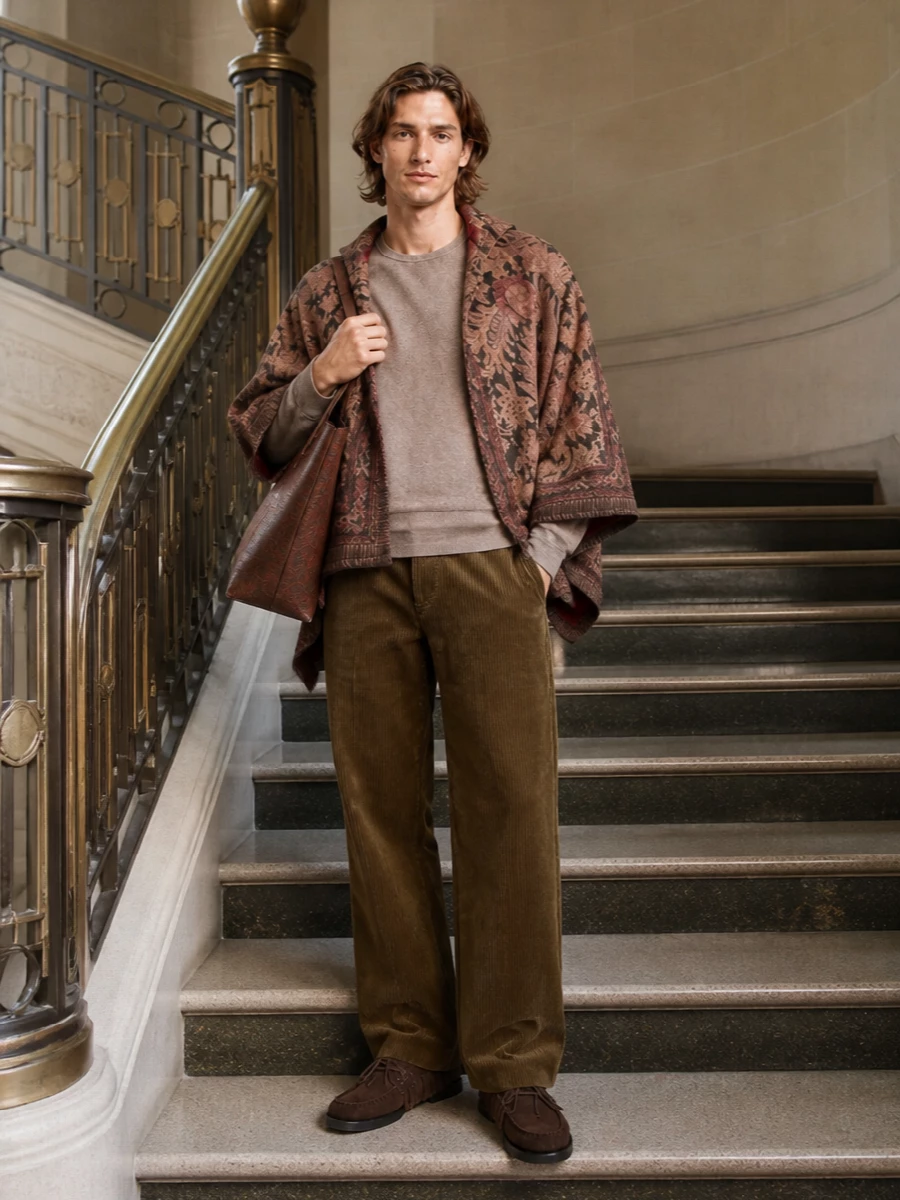 Pierre louis mascia poncho ami corduroy outfit