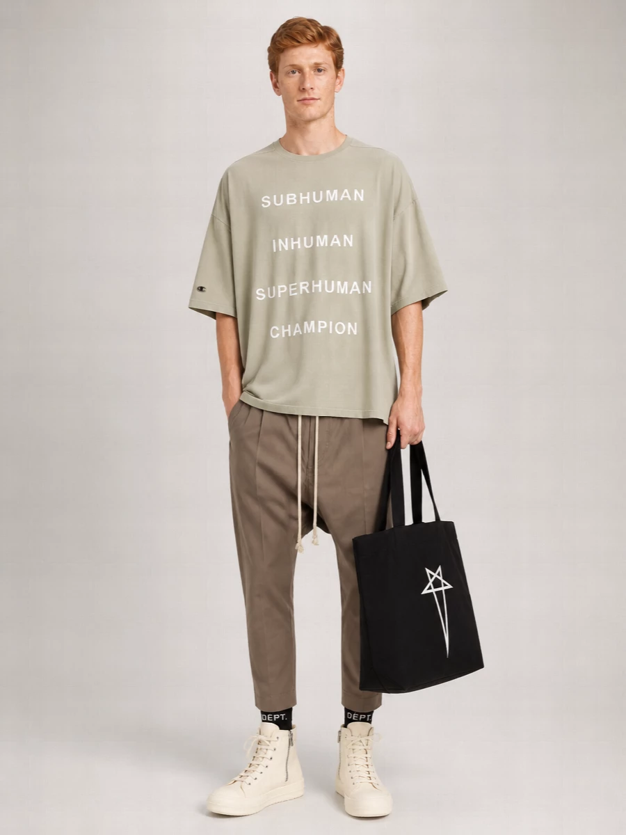 Rick Owens Cotton Canvas Mini Tote Bag