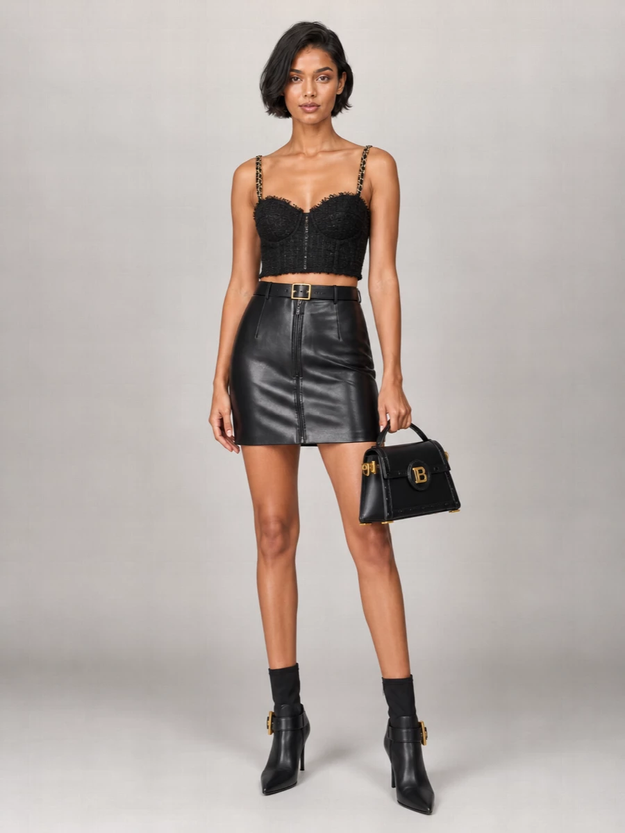 Balmain B-Buzz Small Leather Crossbody Bag