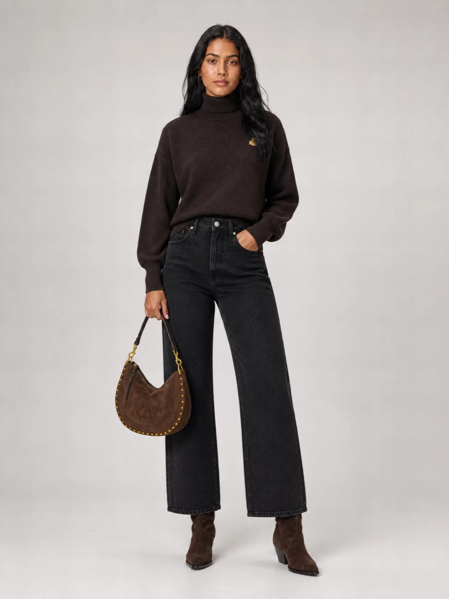 Isabel Marant Oskan Soft Zip Leather Shoulder Bag
