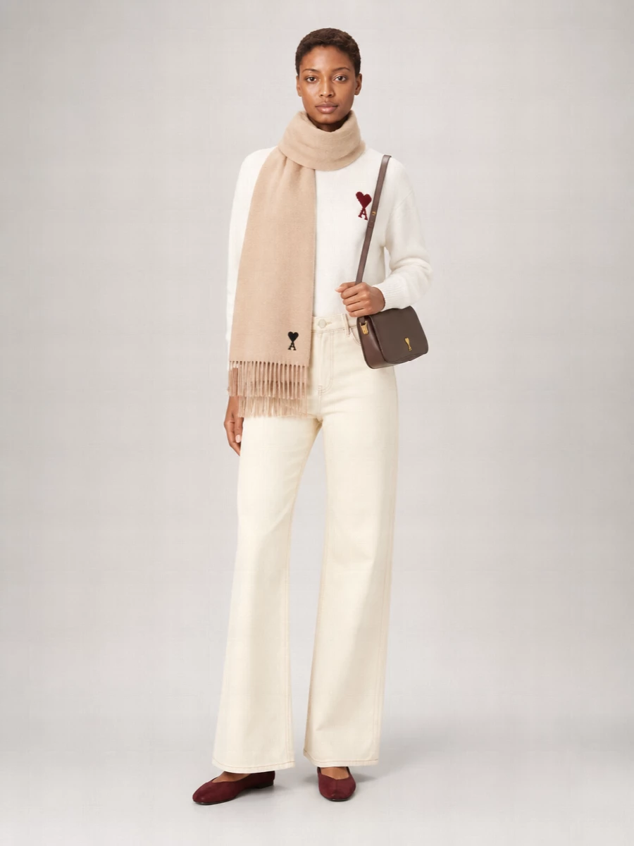 Ami Paris Wool Funnel Neck Jumper