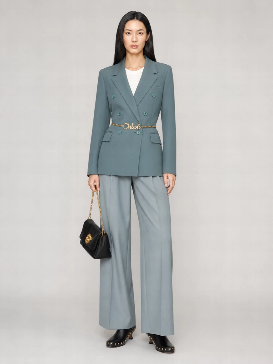Chloé Wool Double-Breasted Suit Jacket