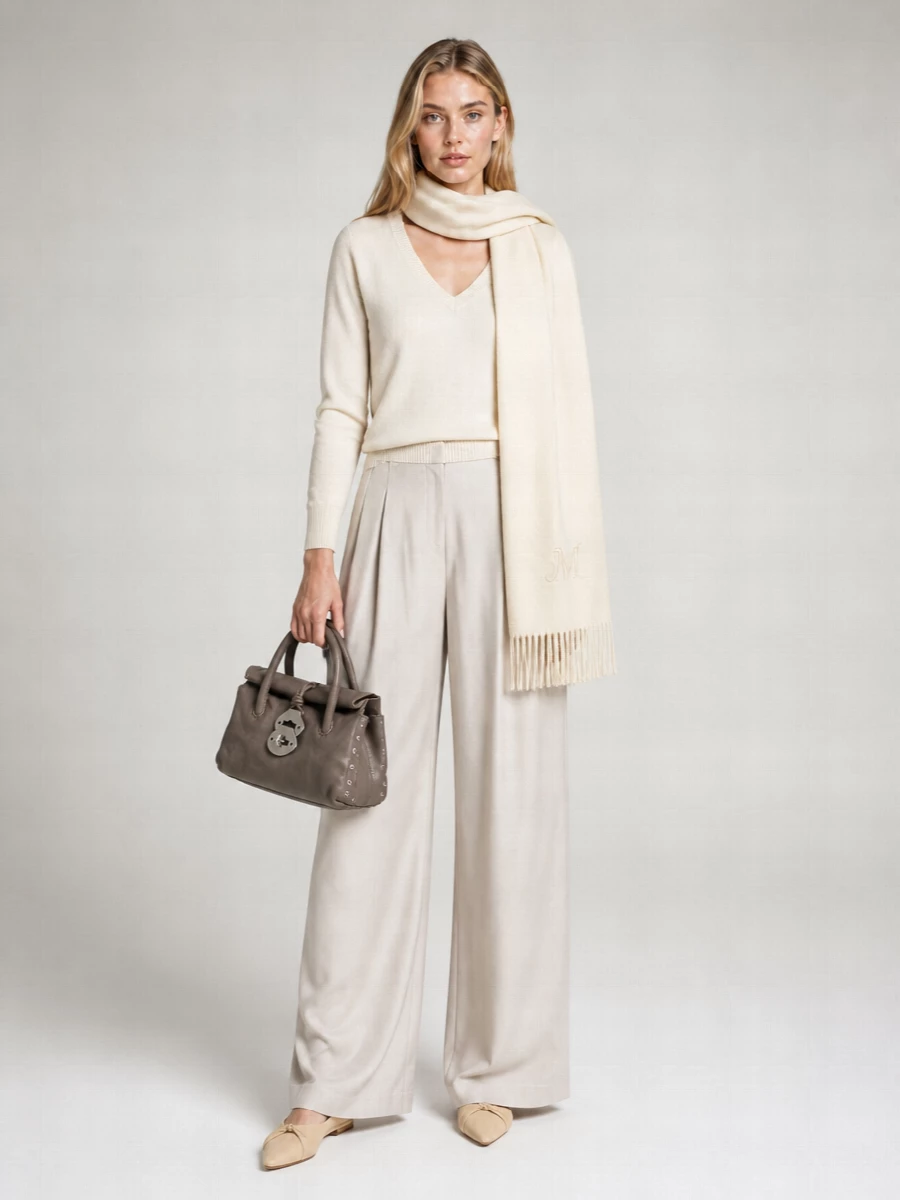 Fabiana Filippi Silk Wool Cashmere Crewneck Sweatshirt